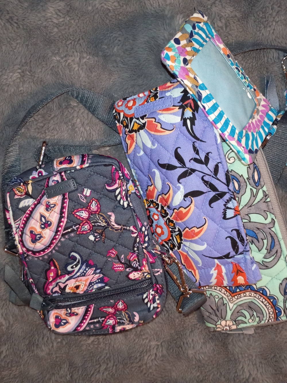 Vera Bradley Quilted Floral and Paisley Crossbody Set - Purple Multi - Picture 1 of 1
